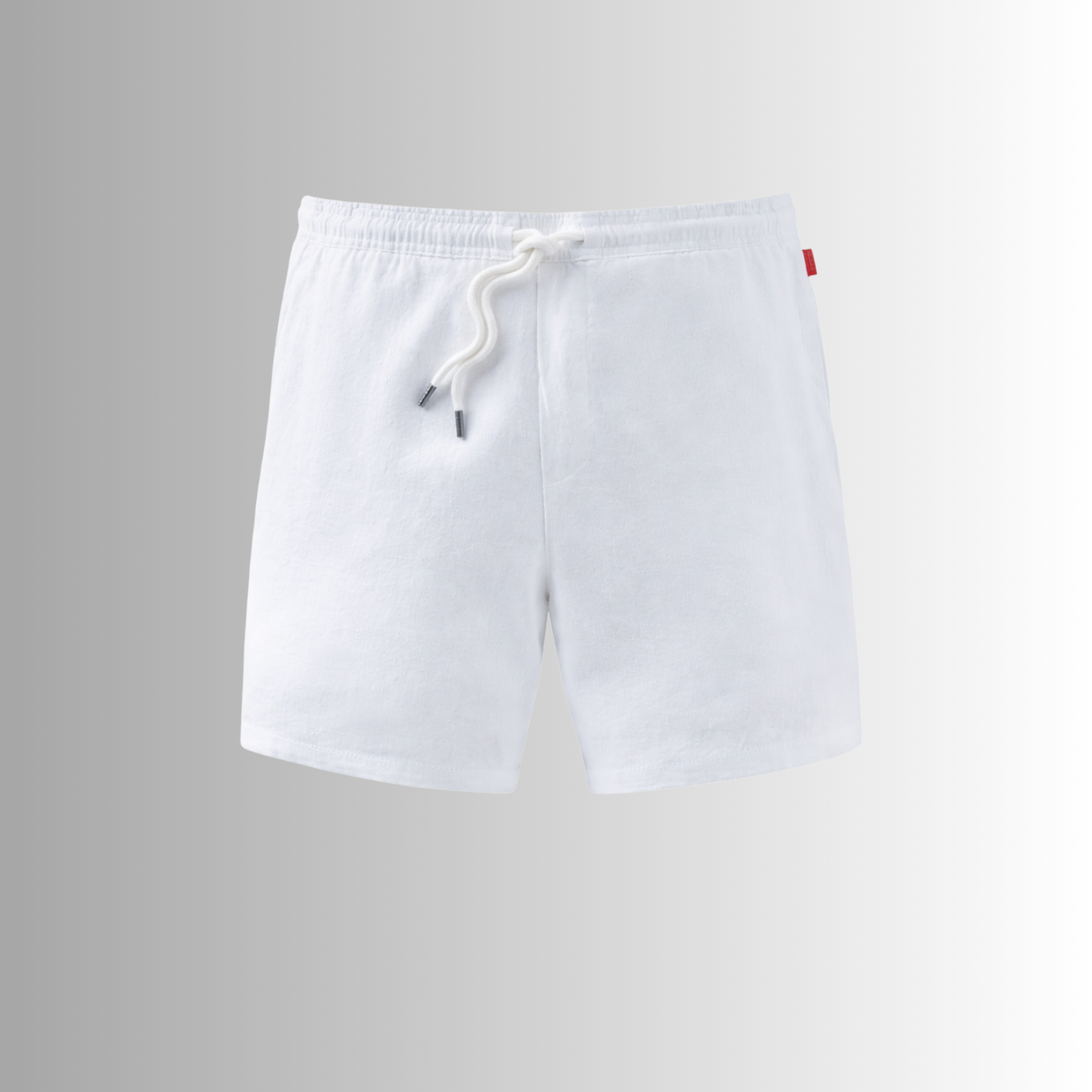 Bermuda de lino mixto para hombre — blanco, detalle