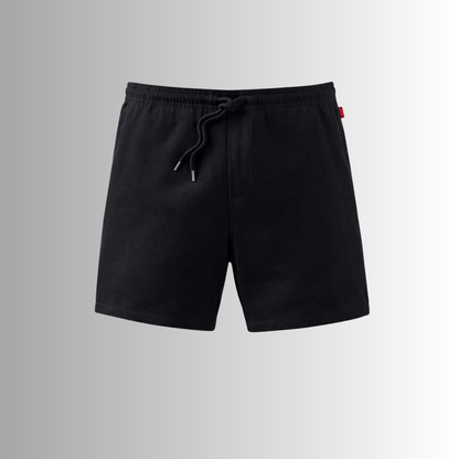 Bermuda de lino mixto para hombre — negro, detalle