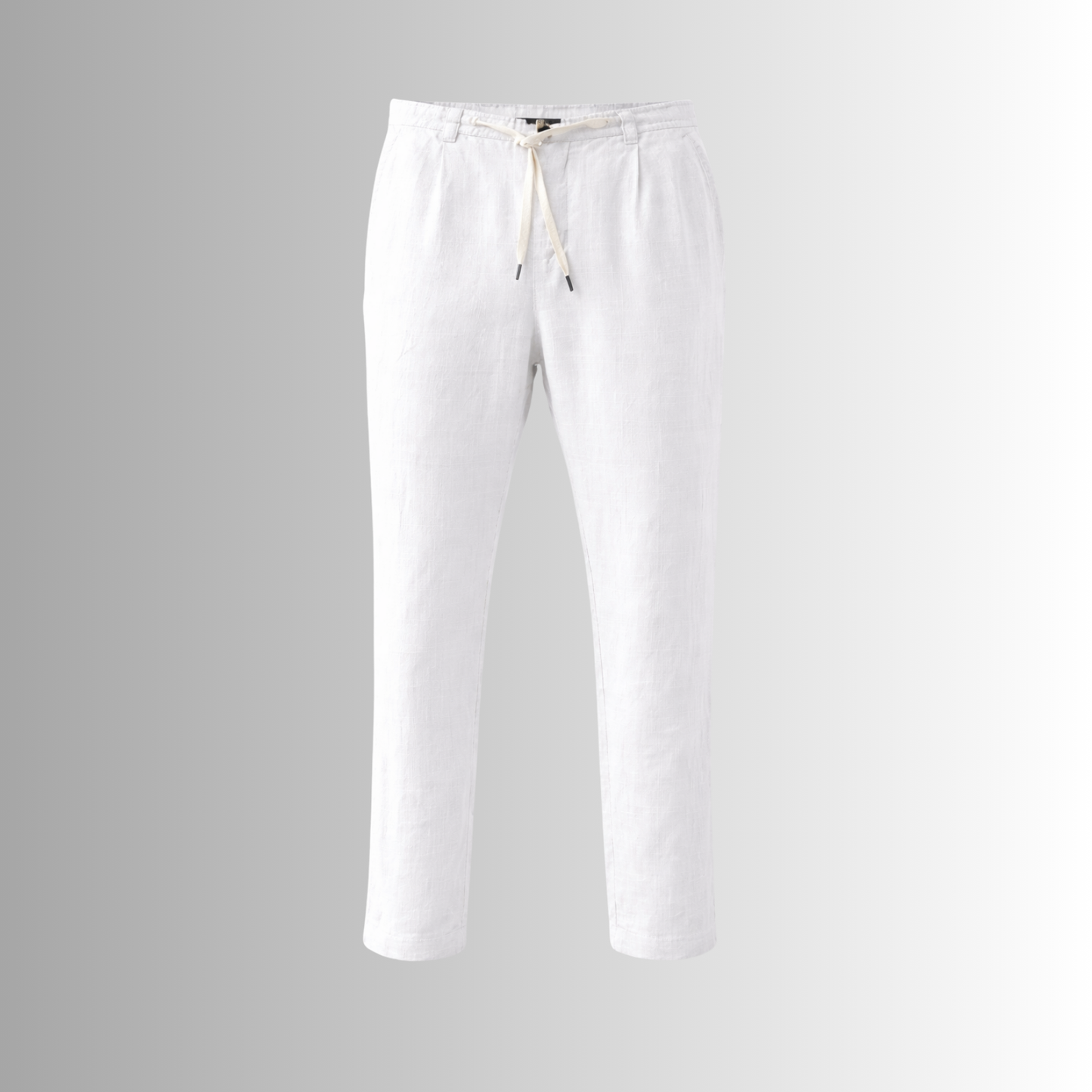 Pantalón de lino mixto para hombre — blanco, detalle
