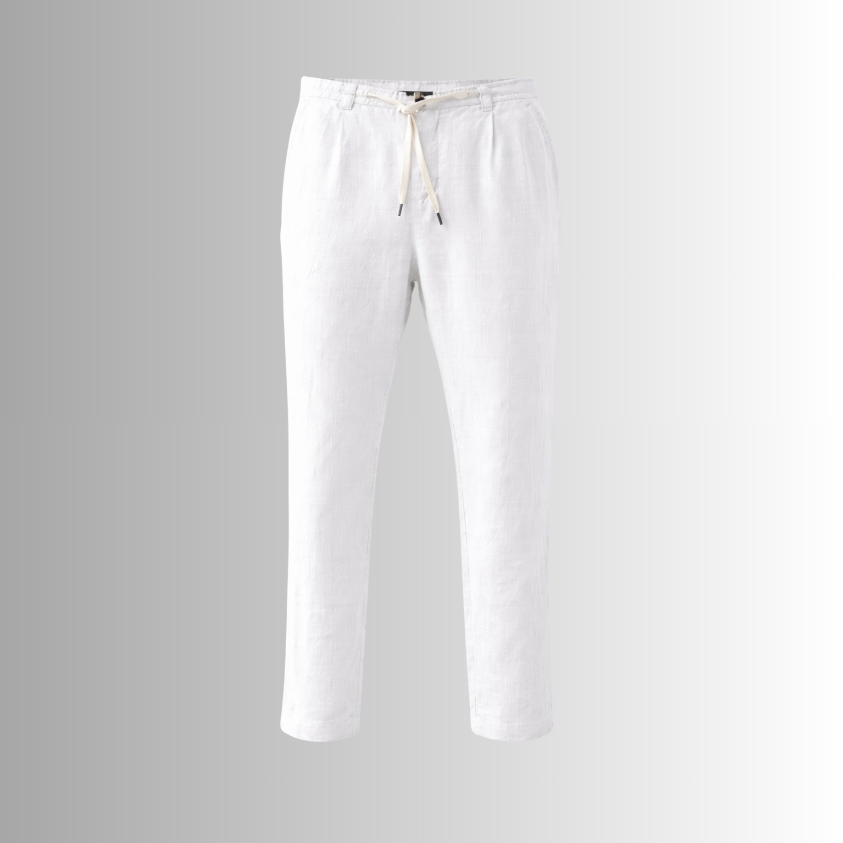 Pantalón de lino mixto para hombre — blanco, detalle