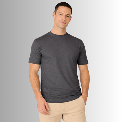 Remera básica de algodón Pima para hombre — gris oscuro, vista frontal