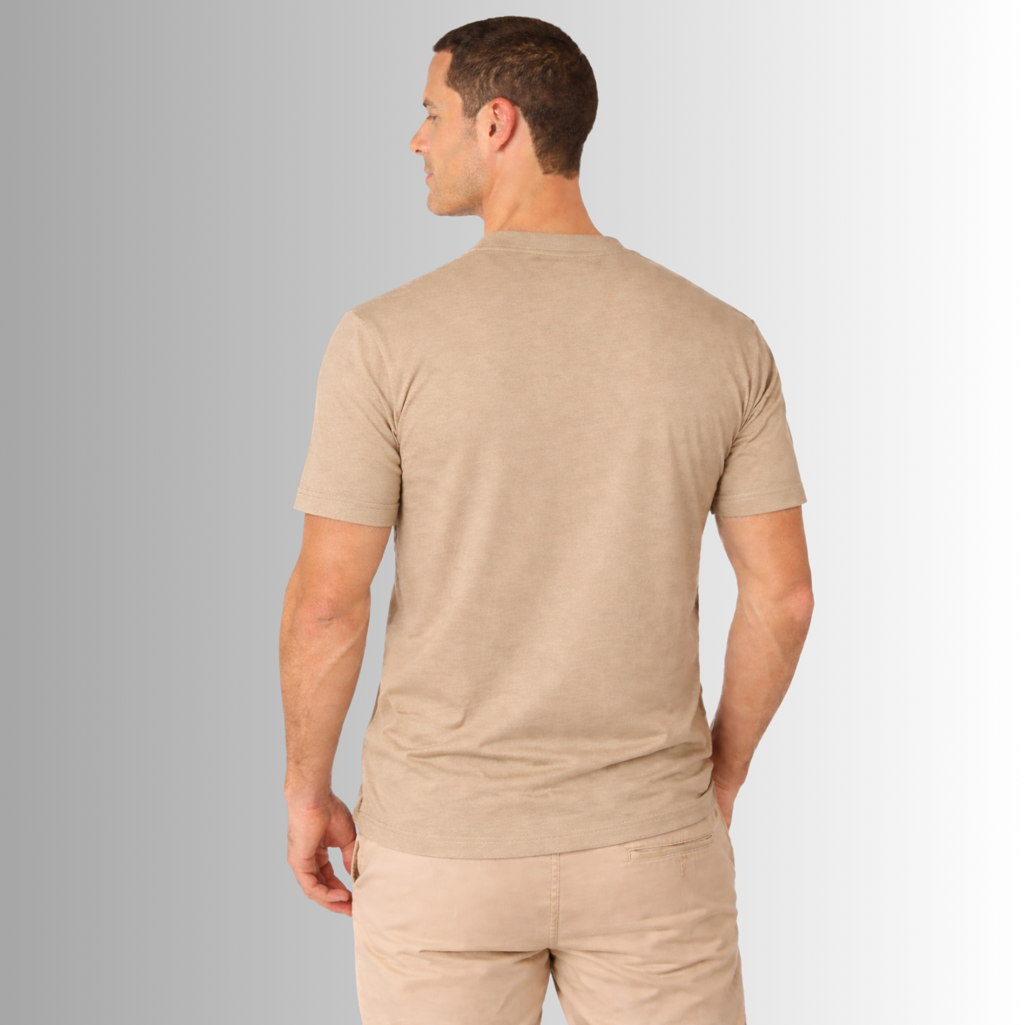Remera básica de algodón Pima para hombre — mocha, vista trasera