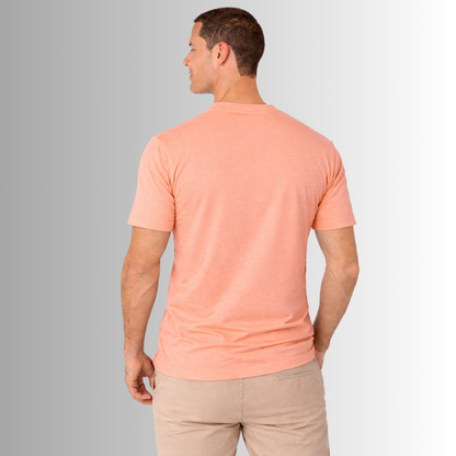 Remera básica de algodón Pima para hombre — salmón, vista trasera