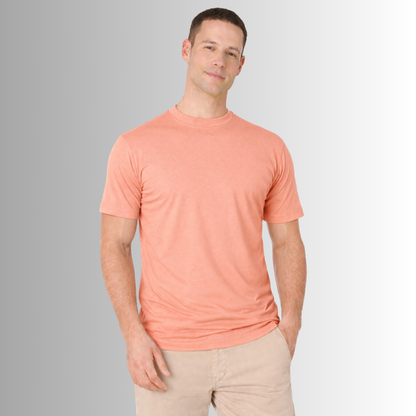 Remera básica de algodón Pima para hombre — salmón, vista frontal