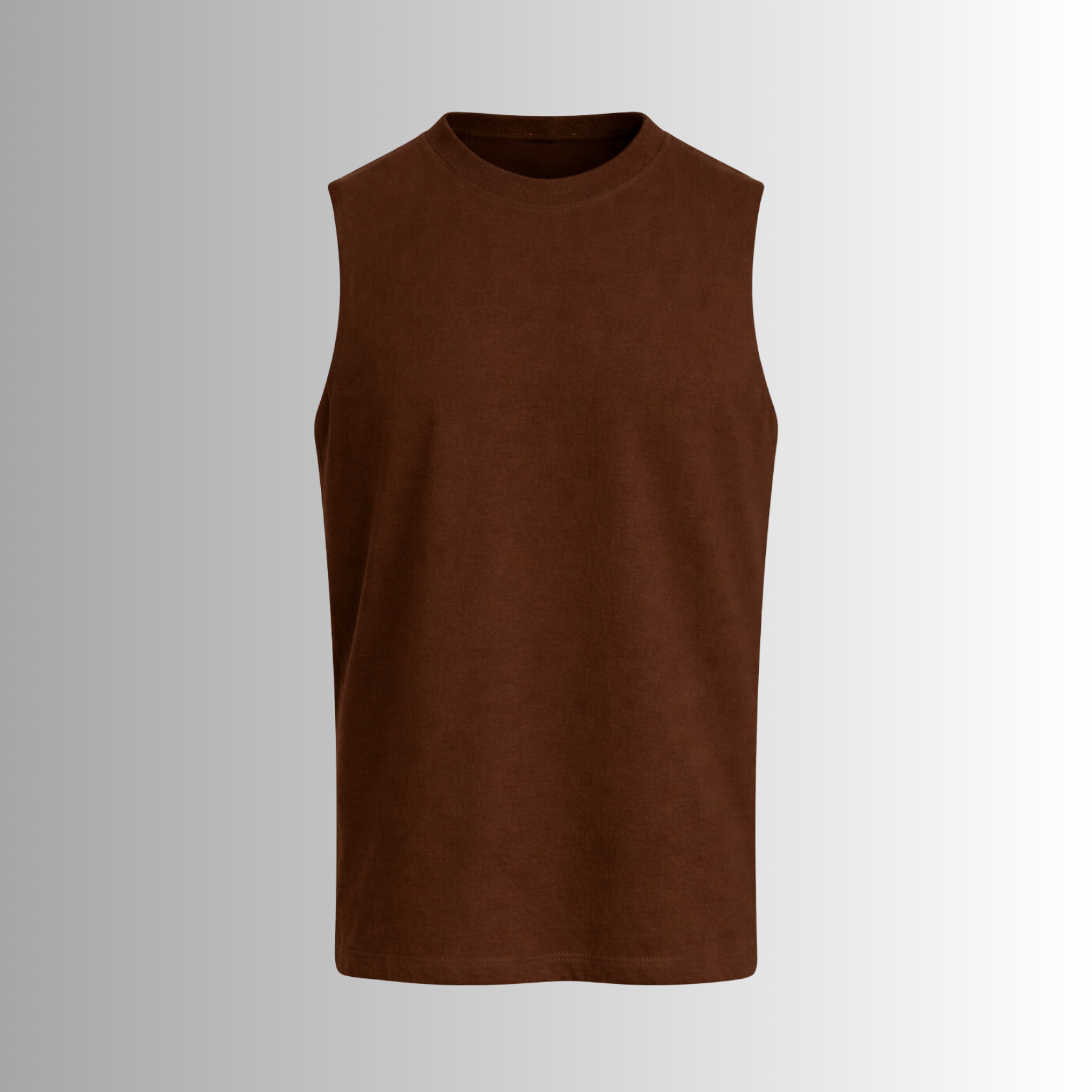 Remera sin mangas de algodón Pima para hombre — marrón Sin Modelo